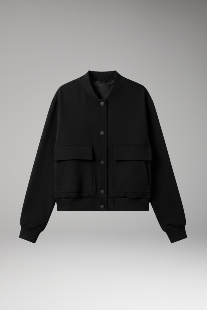 Women's Bomber Jacket Blend With Pockets - 
Fashinoza
