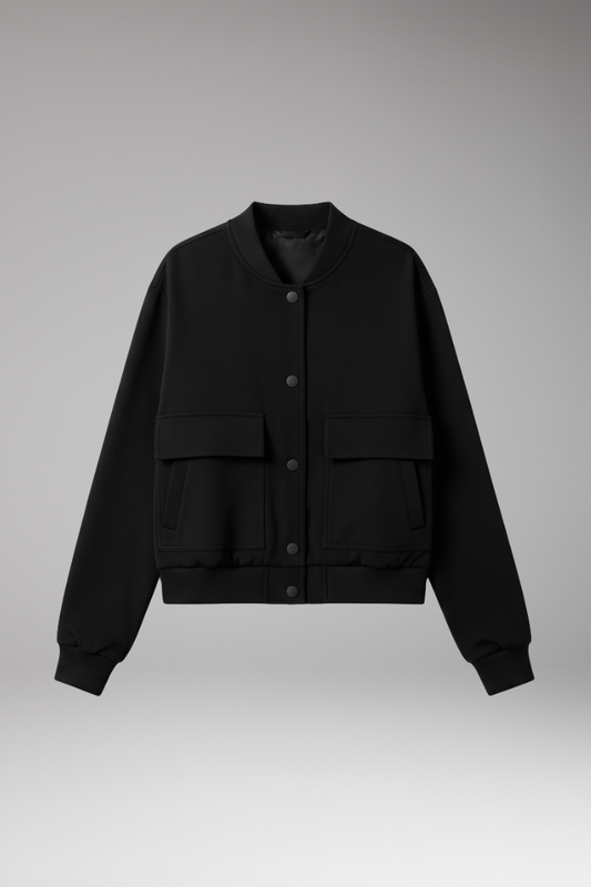 Women's Bomber Jacket Blend With Pockets - 
Fashinoza