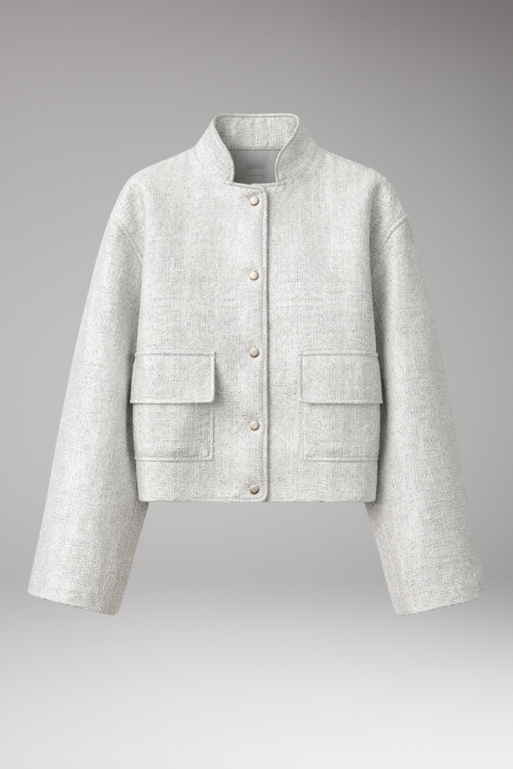 Women's Sequined Bomber Jacket Front Zipper - 
Fashinoza