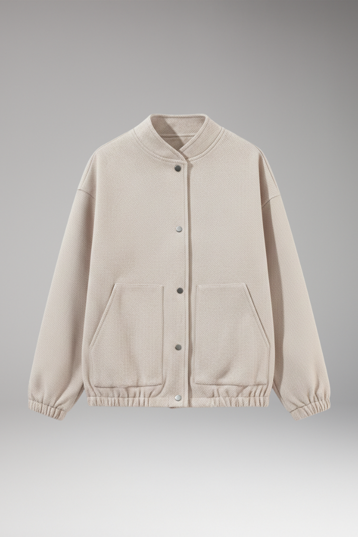 Women's Bomber Jacket Snap Closure - 
Fashinoza