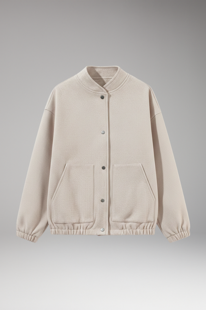Women's Bomber Jacket Snap Closure - 
Fashinoza