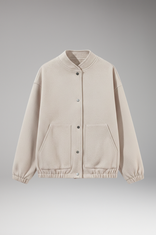 Women's Bomber Jacket Snap Closure - 
Fashinoza