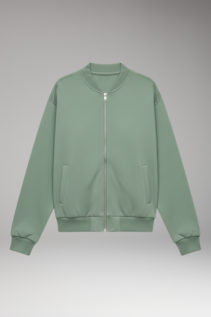 Women's Bomber Jacket Zipper Side Pockets - 
Fashinoza