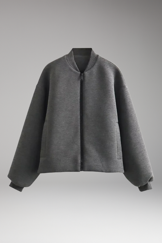 Women's Bomber Jacket Zipper Side Pockets - 
Fashinoza
