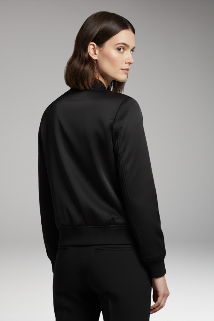 Women's Zipper Bomber Jacket With Pockets