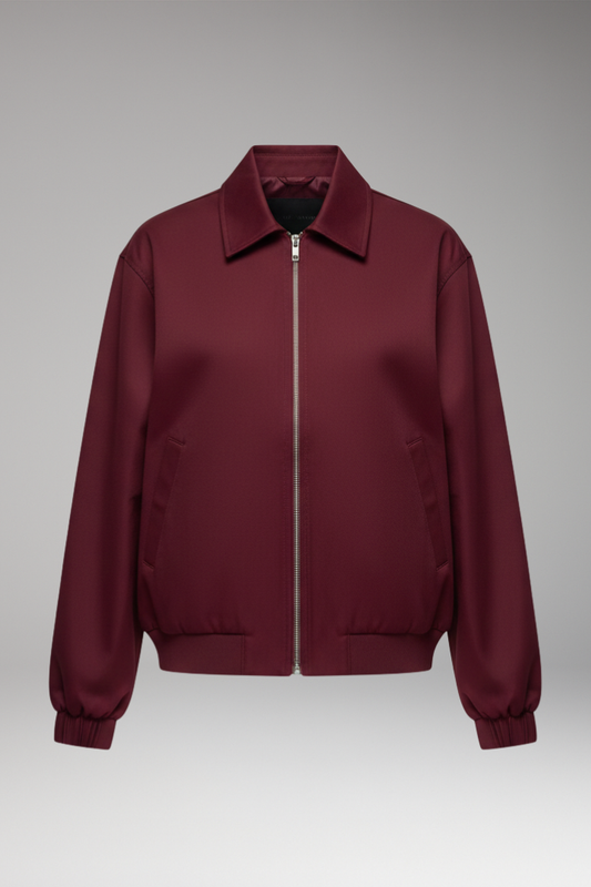 Women's Zipper Bomber Jacket with Side Pockets - 
Fashinoza