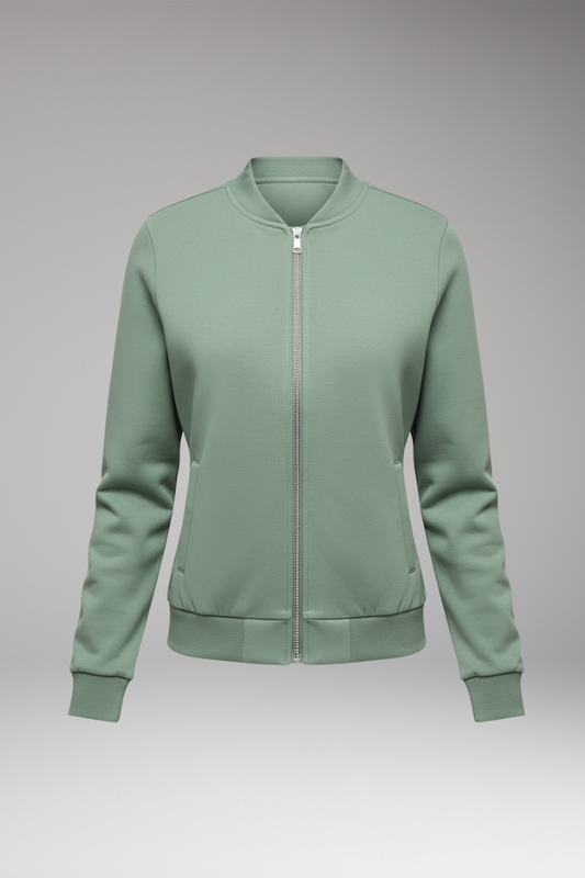Women's Slim Fit Bomber Jacket Zipper Black - 
Fashinoza