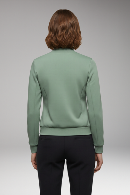 Women's Slim Fit Bomber Jacket Zipper Black