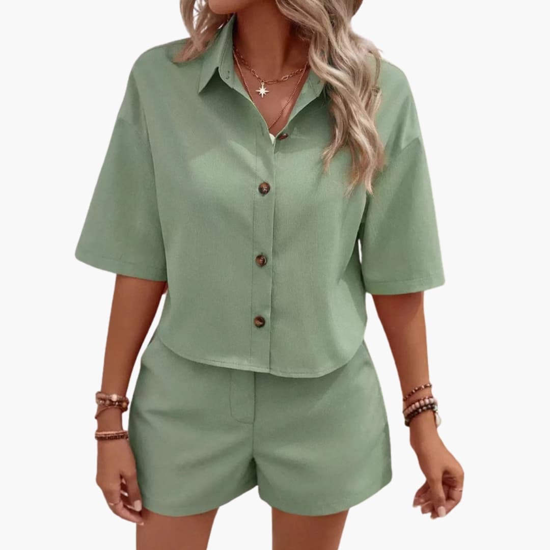 Women's Two-Piece Summer Shorts Set Cotton