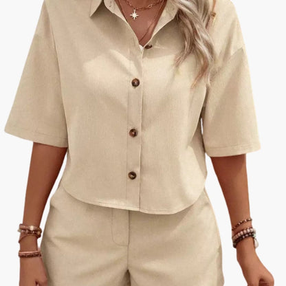 Women's Two-Piece Summer Shorts Set Cotton