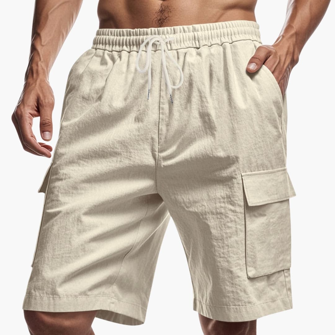 Men's Elastic Waist Cargo Shorts With Pockets