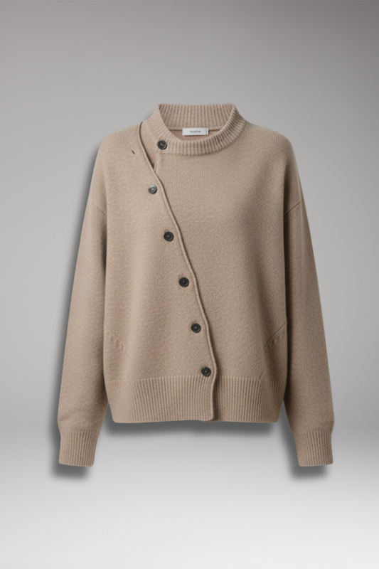 Women's Long Sleeve Asymmetrical Cardigan - 
Fashinoza