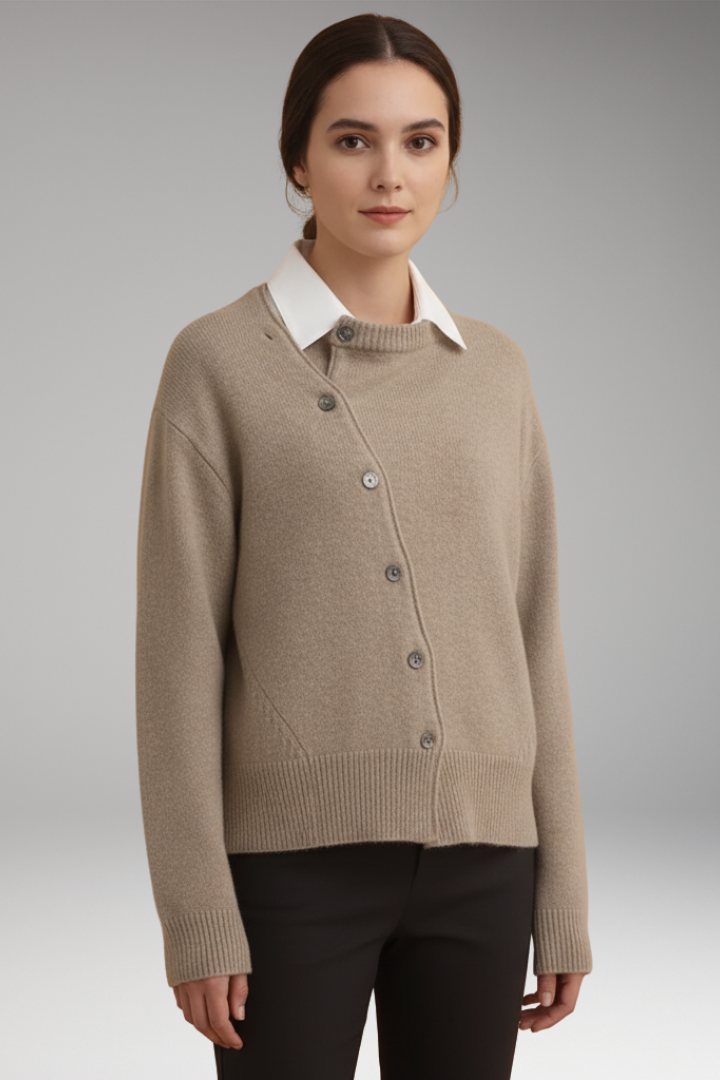 Women's Long Sleeve Asymmetrical Cardigan