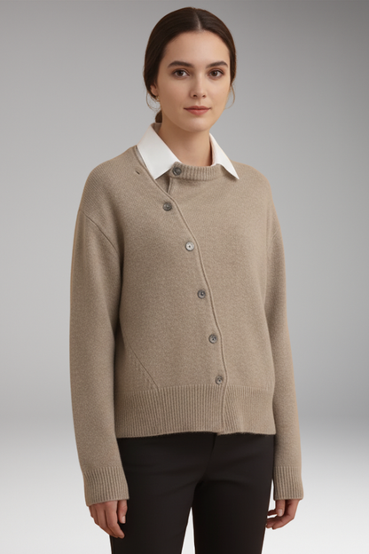 Women's Long Sleeve Asymmetrical Cardigan