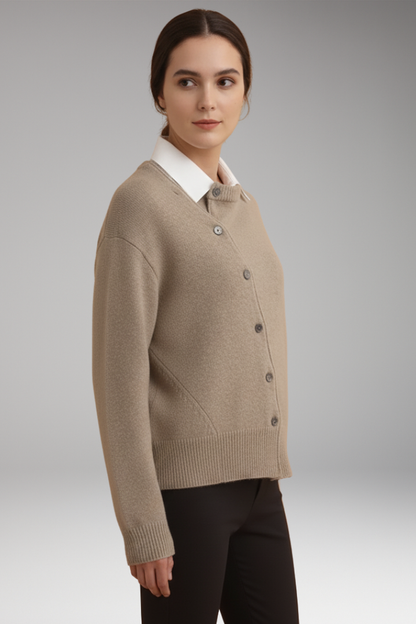 Women's Long Sleeve Asymmetrical Cardigan