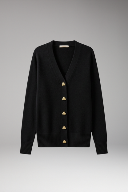 Women's Button Front Cardigan Ribbed Cuffs - 
Fashinoza