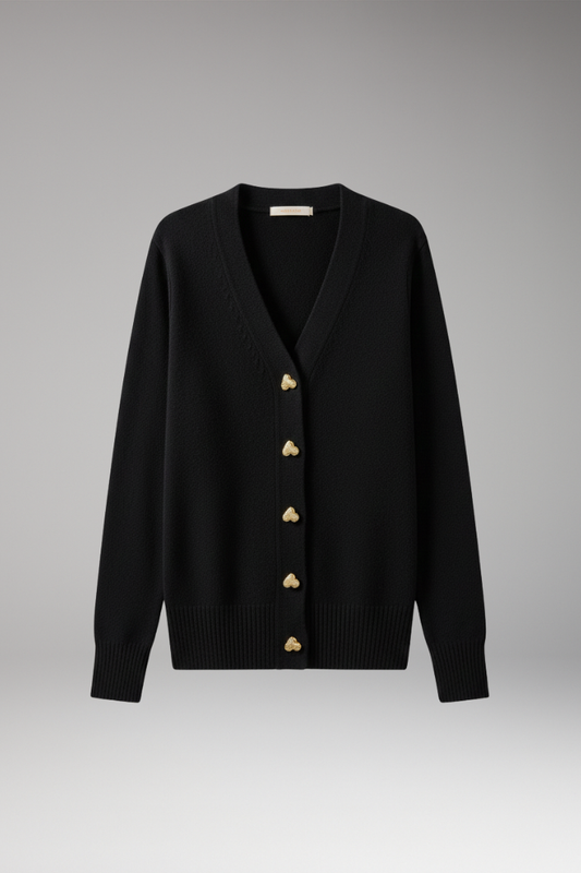 Women's Button Front Cardigan Ribbed Cuffs - 
Fashinoza