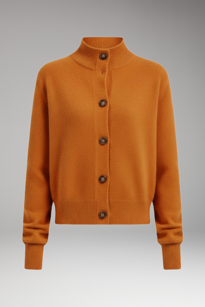 Women's High Neck Cardigan Button Front - 
Fashinoza