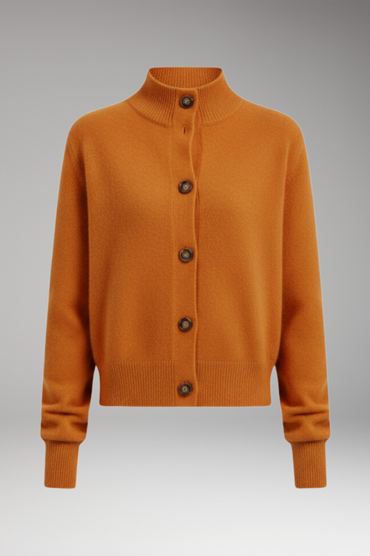 Women's High Neck Cardigan Button Front - 
Fashinoza