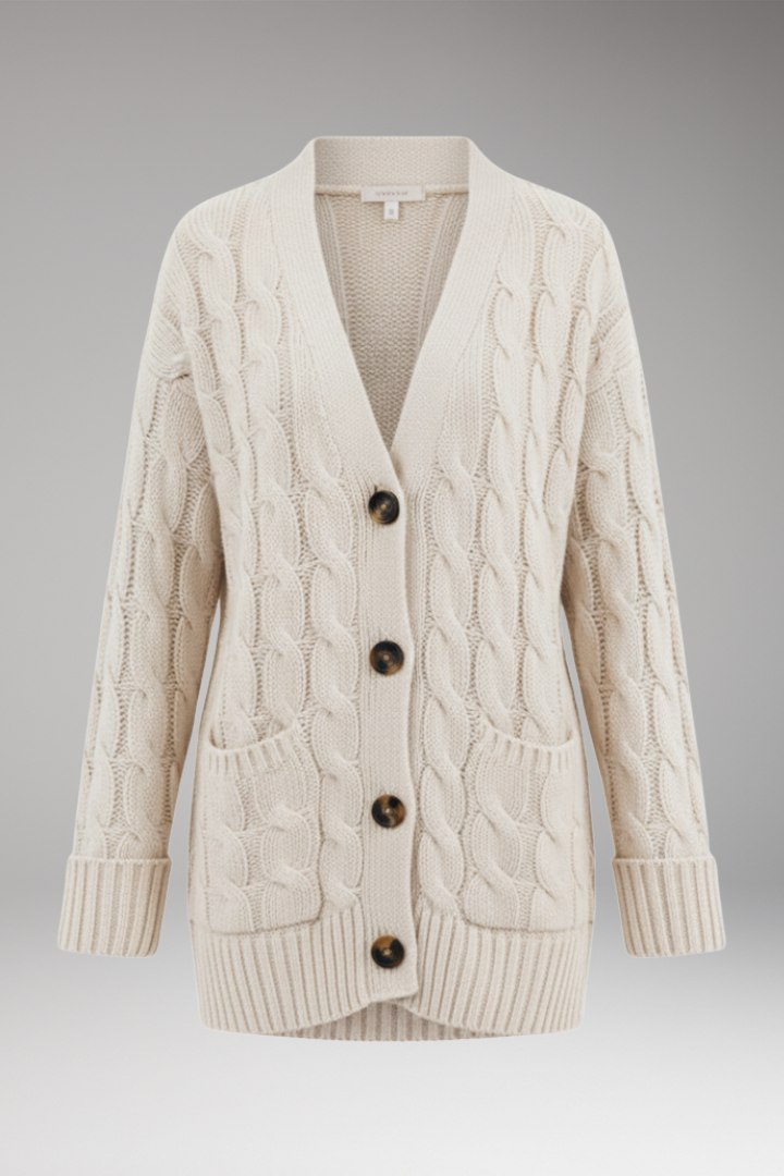 Women's V-Neck Cardigan Textured - 
Fashinoza