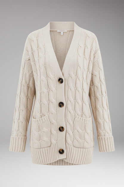Women's V-Neck Cardigan Textured - 
Fashinoza