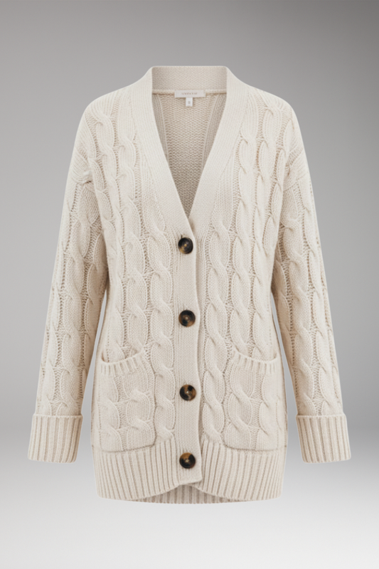 Women's V-Neck Cardigan Textured - 
Fashinoza