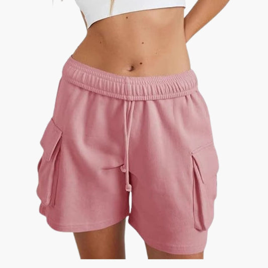 Women's Cargo Shorts Elastic Waist Utility Pockets - Fashinoza