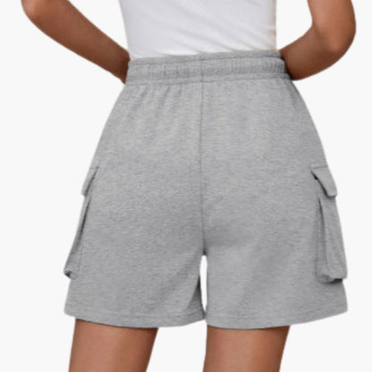 Women's Cargo Shorts Elastic Waist Utility Pockets