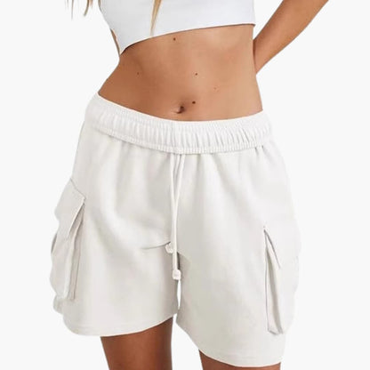 Women's Cargo Shorts Elastic Waist Utility Pockets
