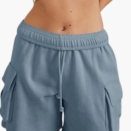 Women's Cargo Shorts Elastic Waist Utility Pockets
