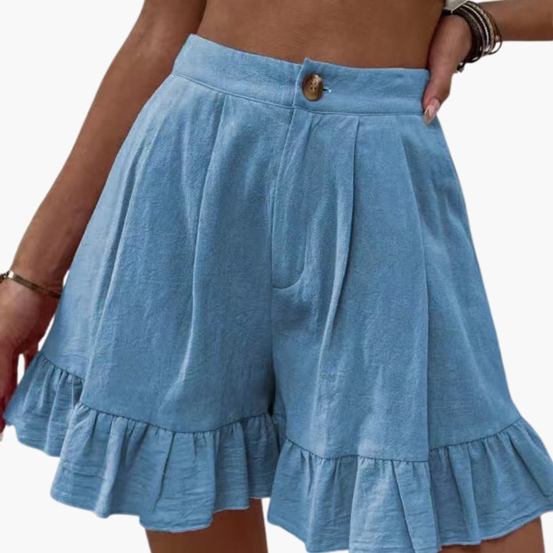 Women's Elastic Waist Cotton Wide Leg Shorts