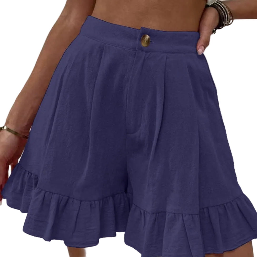 Women's Elastic Waist Cotton Wide Leg Shorts
