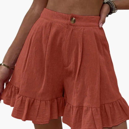 Women's Elastic Waist Cotton Wide Leg Shorts