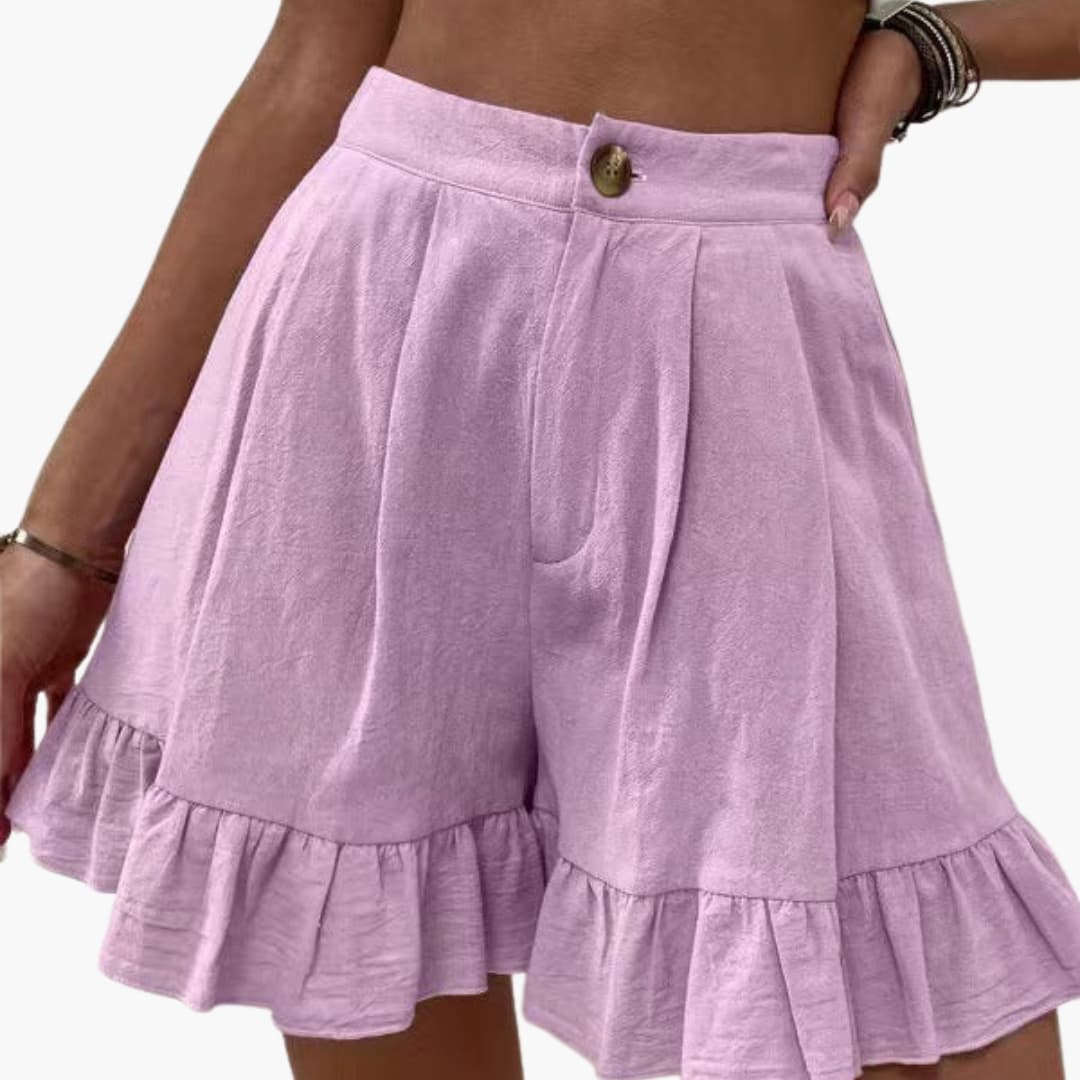 Women's Elastic Waist Cotton Wide Leg Shorts