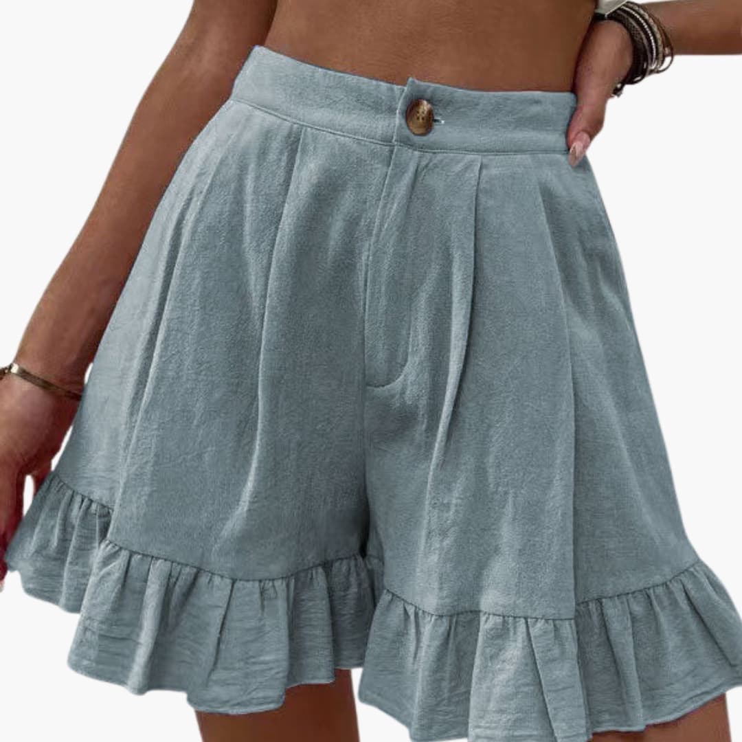 Women's Elastic Waist Cotton Wide Leg Shorts