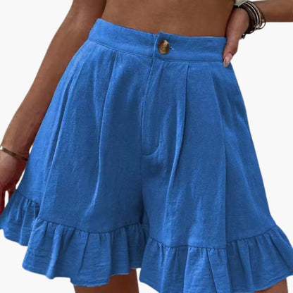 Women's Elastic Waist Cotton Wide Leg Shorts