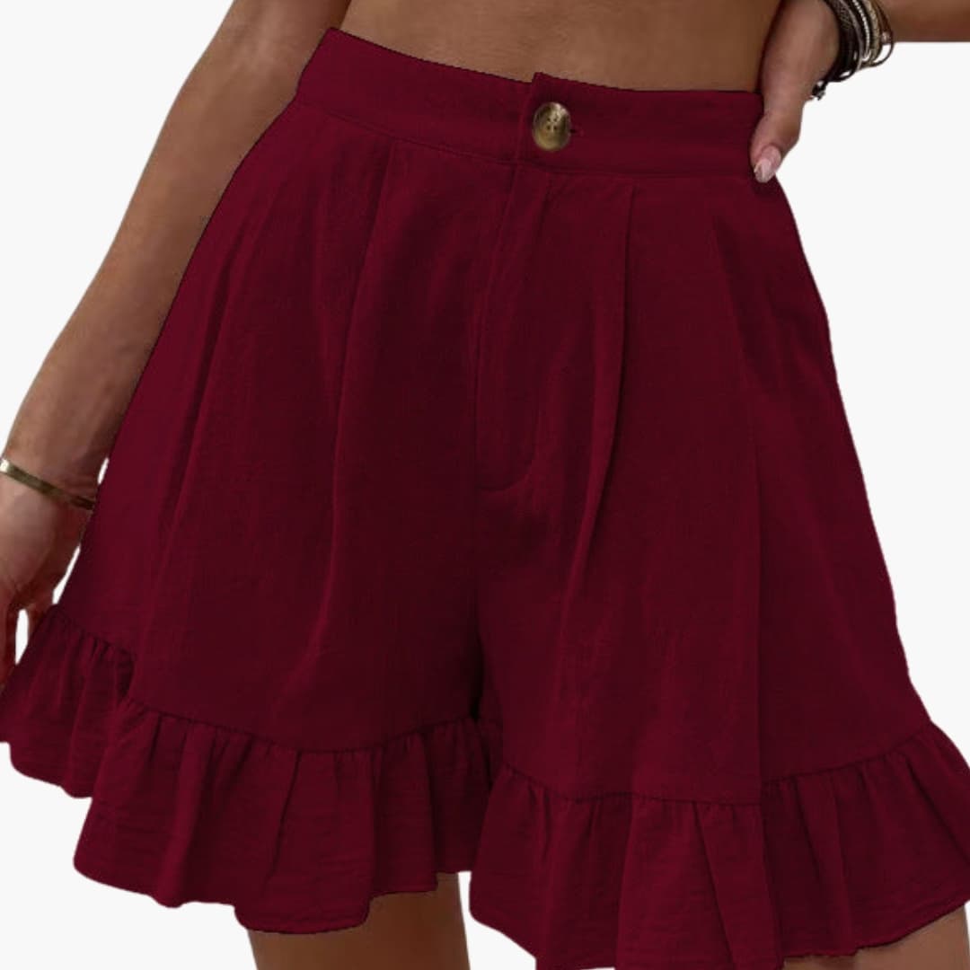 Women's Elastic Waist Cotton Wide Leg Shorts