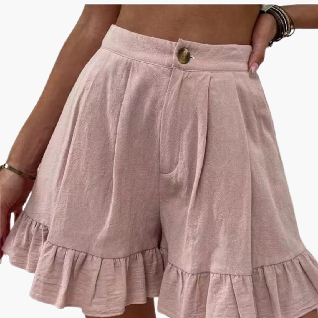 Women's Elastic Waist Cotton Wide Leg Shorts