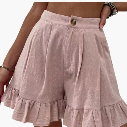 Women's Elastic Waist Cotton Wide Leg Shorts