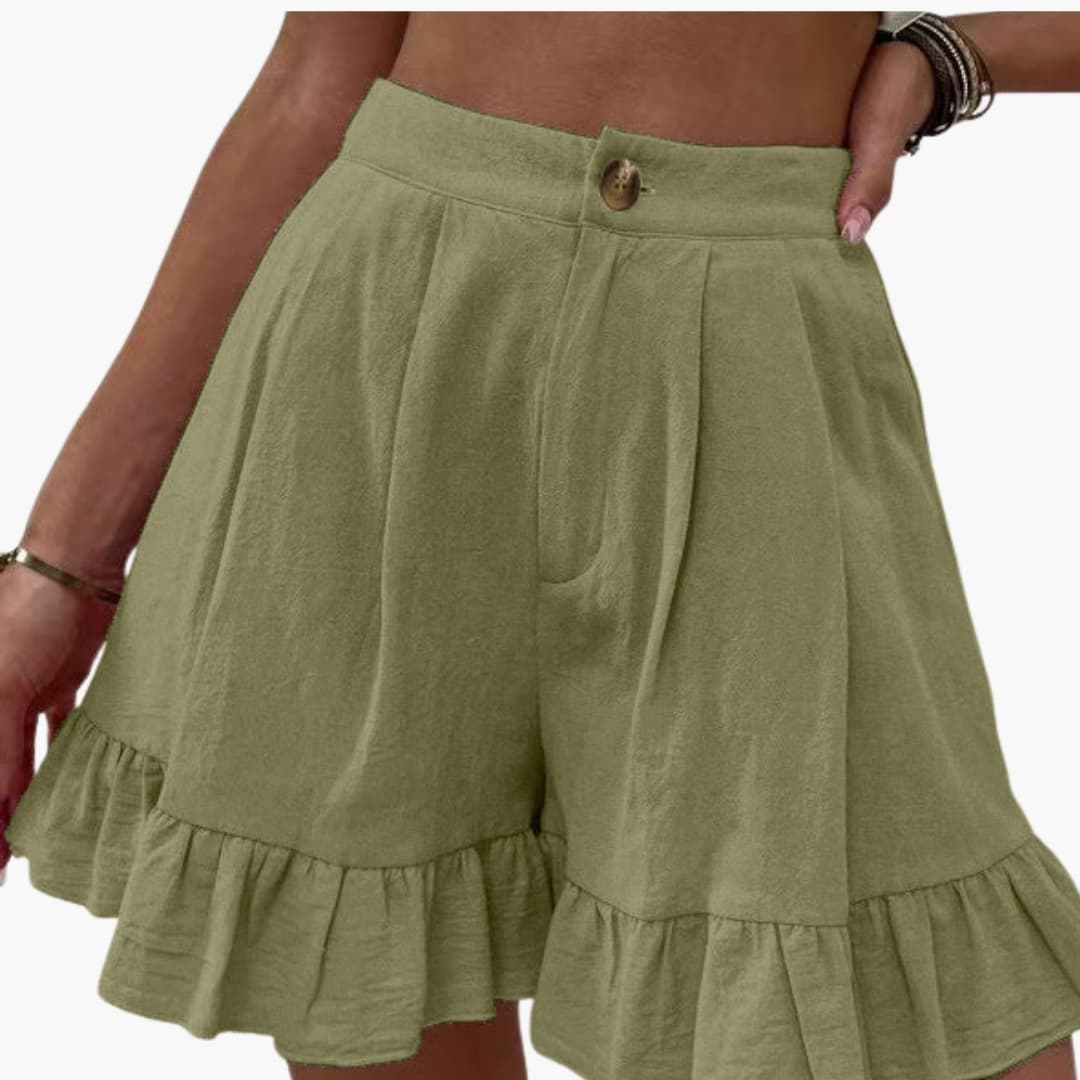 Women's Elastic Waist Cotton Wide Leg Shorts