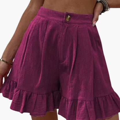 Women's Elastic Waist Cotton Wide Leg Shorts