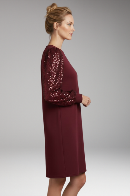 Women's Casual Dress Glitter Sleeves Relaxed Fit