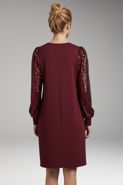 Women's Casual Dress Glitter Sleeves Relaxed Fit