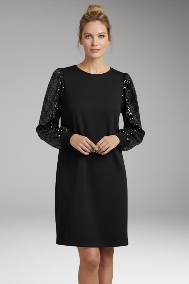 Women's Casual Dress Glitter Sleeves Relaxed Fit