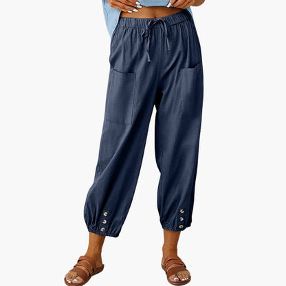 Women's Drawstring Pants Side Pockets Casual - Fashinoza