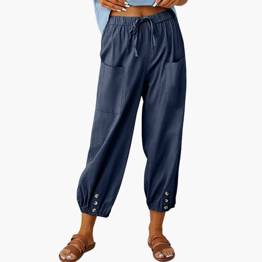 Women's Drawstring Pants Side Pockets Casual - Fashinoza