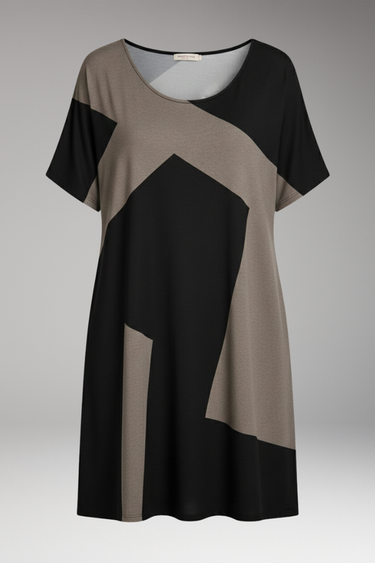 Women's Loose Fit Short Sleeve Dress - 
Fashinoza