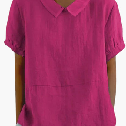 Women's Cotton Short Sleeve Blouse
