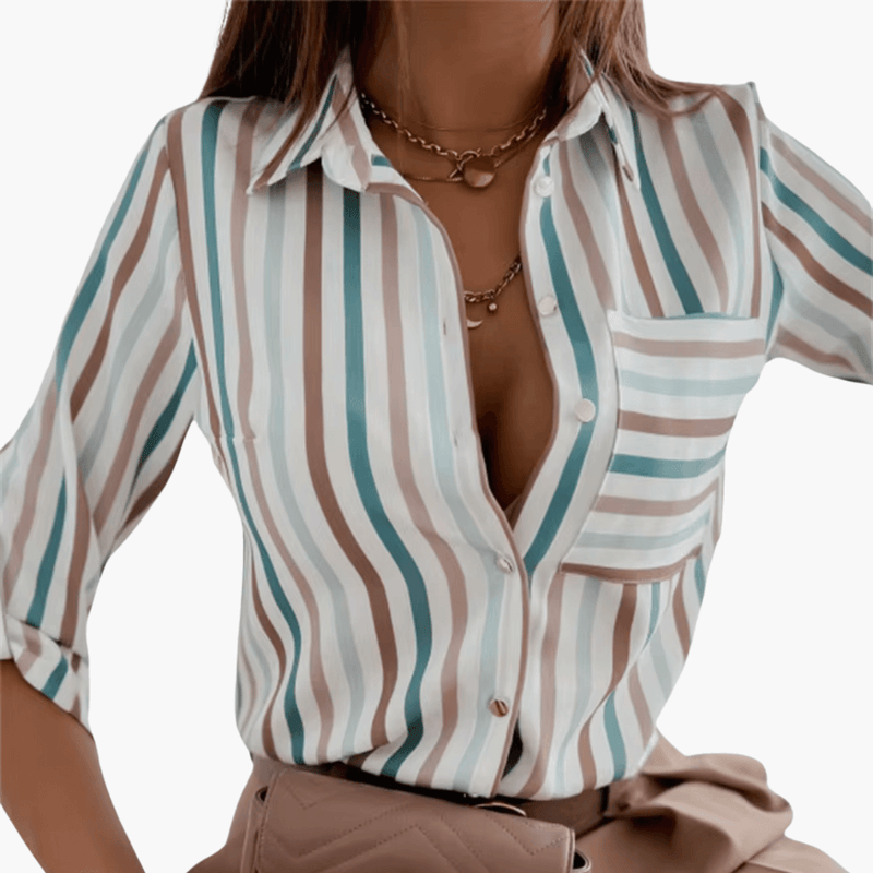 Women's Classic Long Sleeve Crew Neck Blouse Cotton Plain White