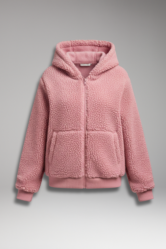 Women's Hooded Coat Textured Surface - 
Fashinoza